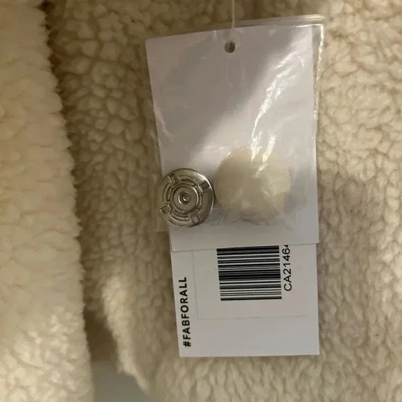 Just Fab faux shearling wrap jacket new with the tag bone white XXL - Picture 8 of 16